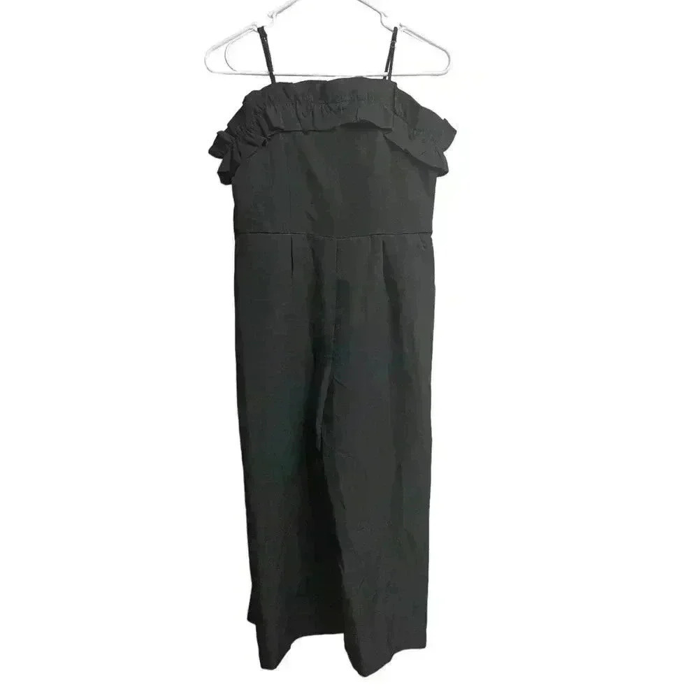 GB Girls Adjustable Spaghetti Strap Black Romper With Zipper Back Size 14